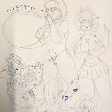 Gyaru Kronii Sketches