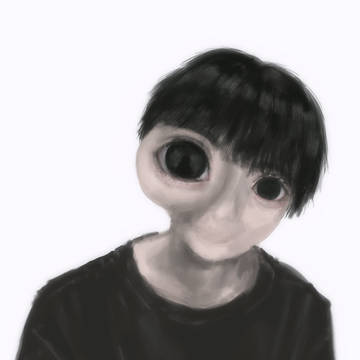 夢の中で見た人を参考にして描きました