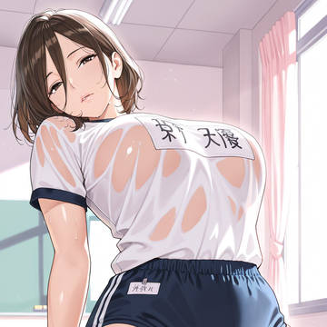 巨乳人妻ママのブルマ