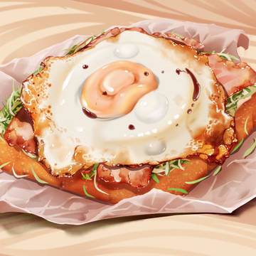 ベーコンエッグトースト！