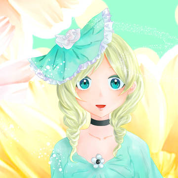 緑のドレスの女の子