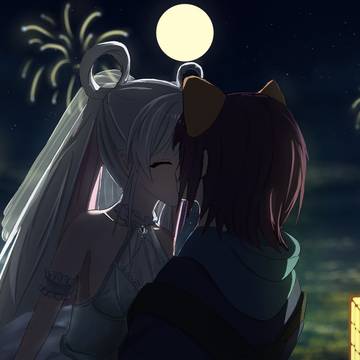 kiss·婚纱·烟花