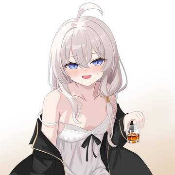 お酒を飲むイレイナさん