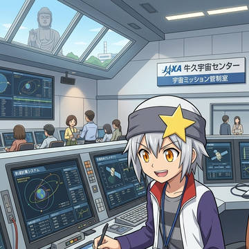宇宙センターで働く真理田ヒカル