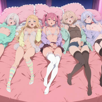 今ベッドで男の娘5人並んでおちんちんシコシコしてるの…❤