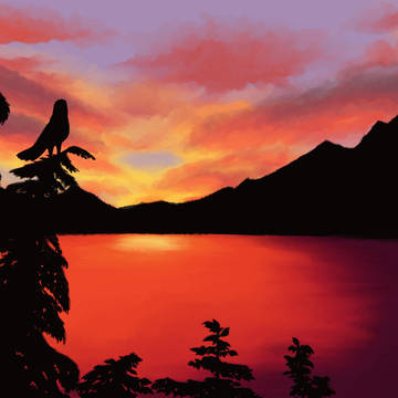 Bird over Lake