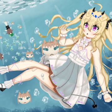 Cerber in water