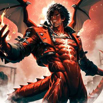 炎に包まれた竜人化したクライヴ2
