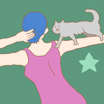 腕を渡る猫Cat Crossing Arms