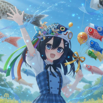【ロリお魚さんとこどもの日、鯉のぼりといっしょ】