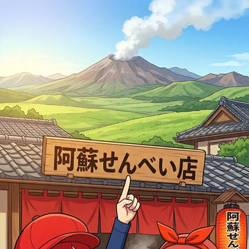 アソせんべいを食べる2人