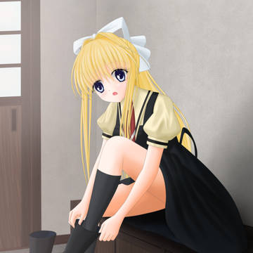 ブーツを脱ぐ制服観鈴ちん