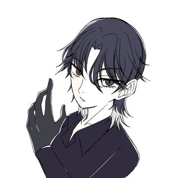 黒シャツ×黒手袋🥼