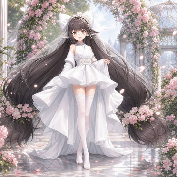 春月Harutsuki婚纱 - 浪漫花园中的优雅少女