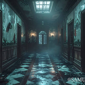 朽ちた洋館の廊下/Decaying Mansion Hall