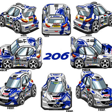 Peugeot 206 WRC pixel art