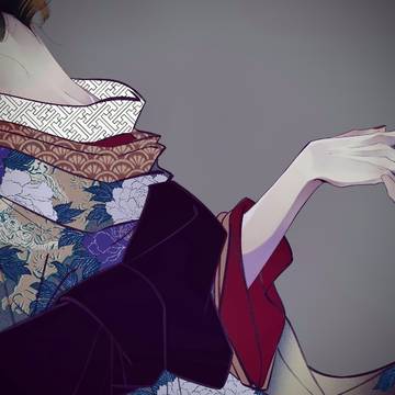 牡丹に埋もれる獅子