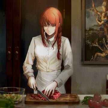 Night alone making a meal