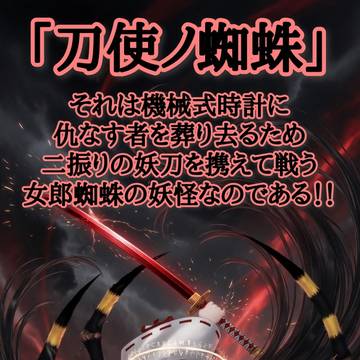 刀使ノ蜘蛛 ──時計の敵と戦う二刀流の蜘蛛巫女なのである