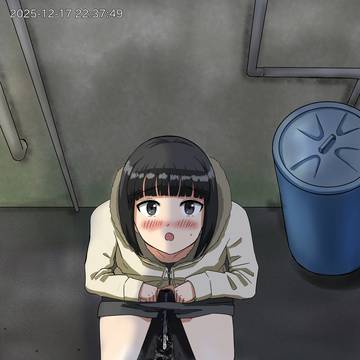 女装男子の立ちション跡に重ねがけ野ションする女の子
