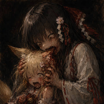 狐耳を喰らう巫女ちゃん