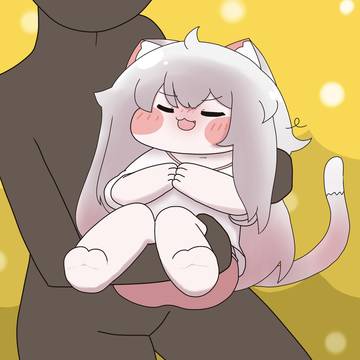 抱っこされるコミーとなんか足元いたバター