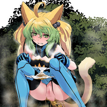(♀/スカ)草陰で軟便野グソ
