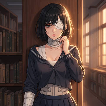 ギプス少女に夜の学校に誘われた