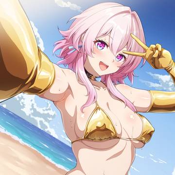 金ビキニ三月なのかさん自撮り