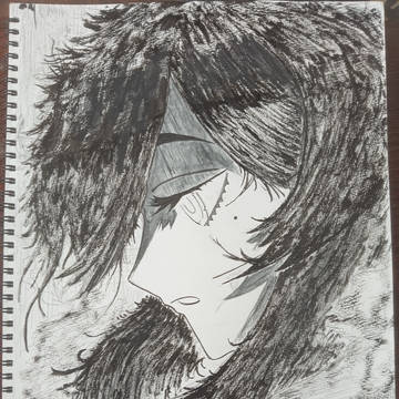 和風美人の横顔描いてみた