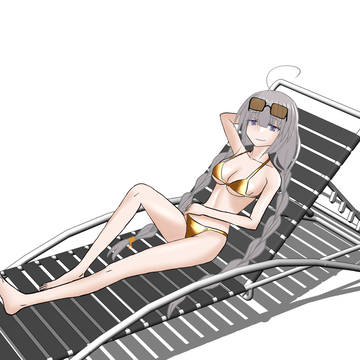 何故か金ビキニでバカンスしてるあかりちゃん