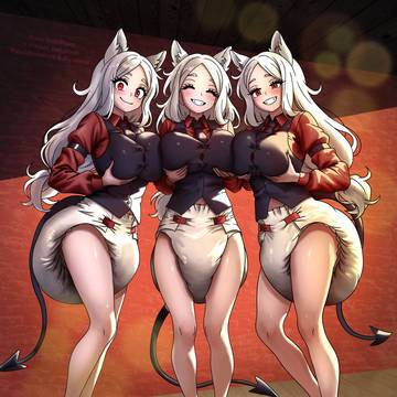 Cerberus boob squish and diapers