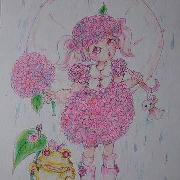 紫陽花ちゃんとカエルちゃん
