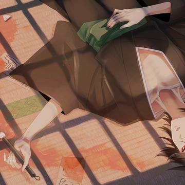 零れる朱墨