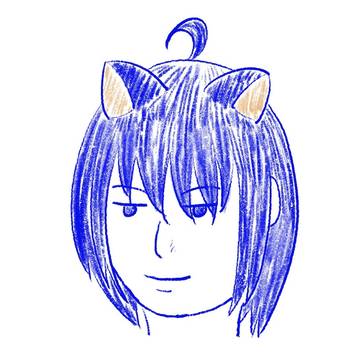 髪の毛を描く練習その55