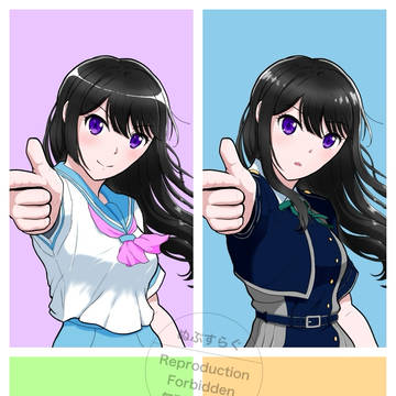 黒髪ロング4人