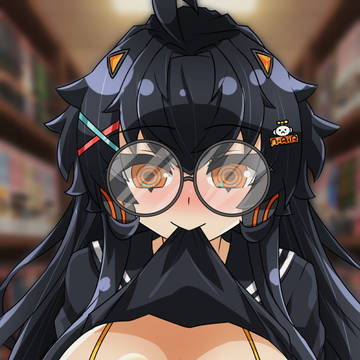 GWデカ丸眼鏡黒セーラー長髪たくし上げ琴詠ニア