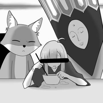 久々の食事を楽しむかぐや