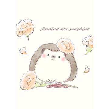 ハリネズミとカーネーション