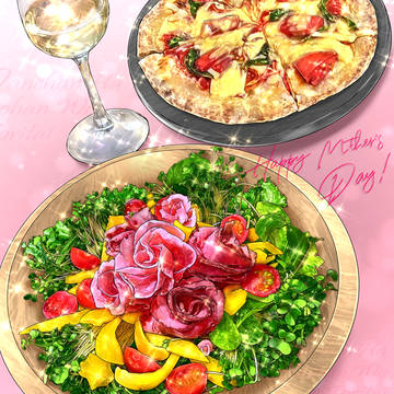 ローストビーフと生ハムの花束