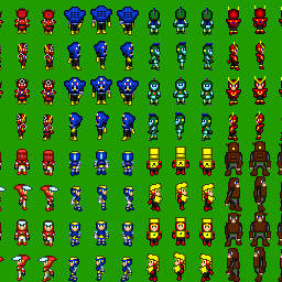 ロックマン2のボスの歩行グラフィック ツクール2000仕様