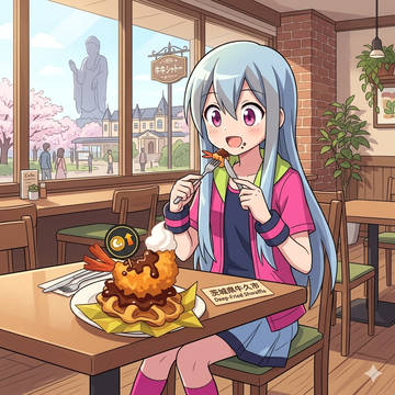 アゲホイップを食べるミズカ