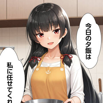 台所に立つ磯風さん