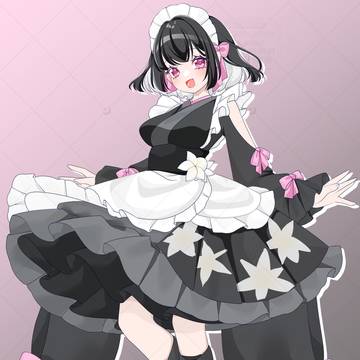 無料企画にて娘ちゃんのメイド姿描きました！