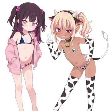 星条旗柄と牛柄