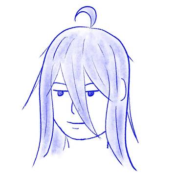 髪の毛を描く練習その56