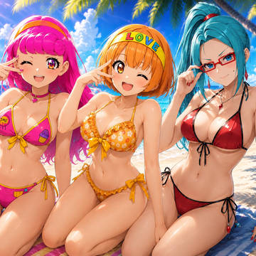 美空マホ&虹色ソメコ&佐藤ミチカのオリキャラAIイラストまとめ
