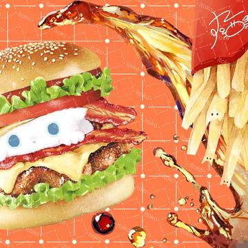 しろねこハンバーガーwithぽてと