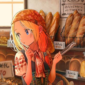 パンを買う少女