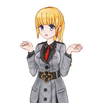 デタリキの支給制服を着たプルメリア
